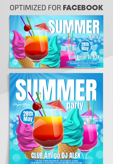 Summer Party Facebook EPS - Free Facebook Vector EPS Templates