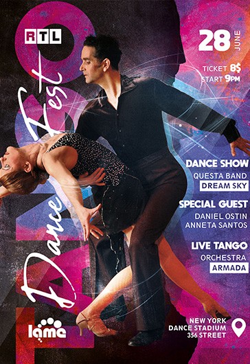 Fiesta de Baile de Tango Flyer - Evento