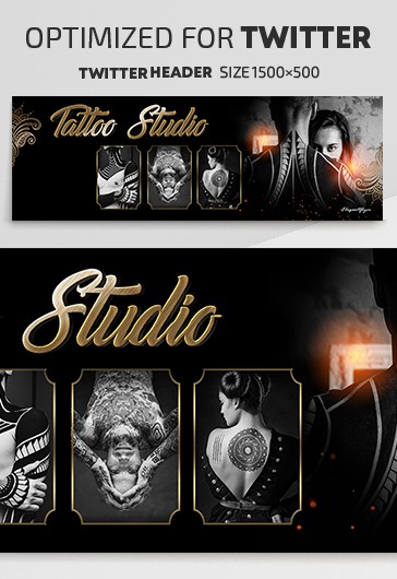 Tattoo-Studio - Twitter Vorlagen