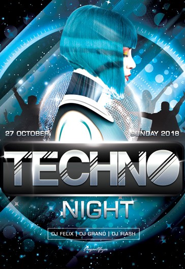 Noc Techno - Niebieski