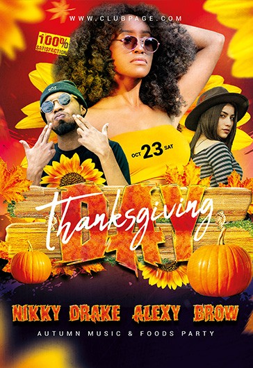 Thanksgiving Day Flyer - Party