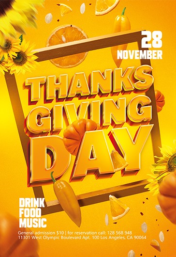 Thanksgiving Day Flyer
Thanksgiving Tag Flieger - Gelb