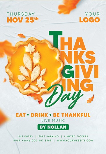 Thanksgiving Day Flyer - White