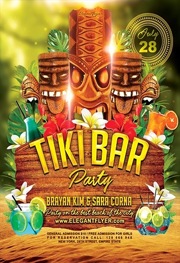 Tiki Bar - Flyer PSD Template - 10018940 | by ElegantFlyer