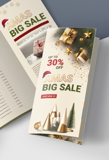 三折页传单圣诞促销 - 销售