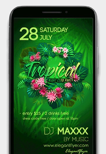 Tropical Night Club Party Animated