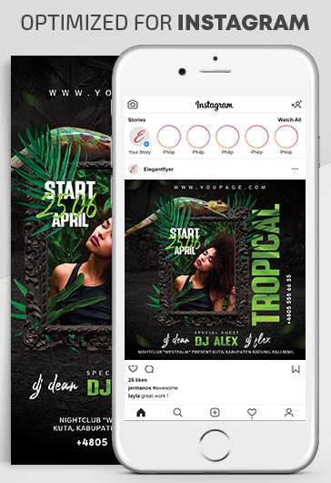 Tropical Party Instagram - Instagram Templates