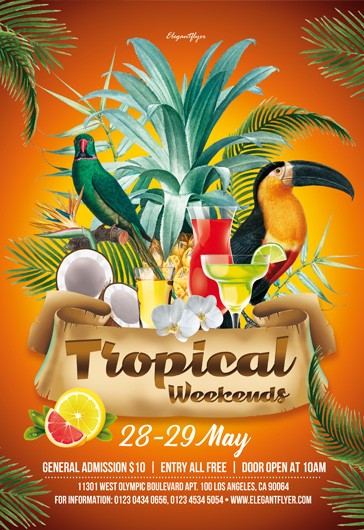 Tropical Weekends Party Flyer