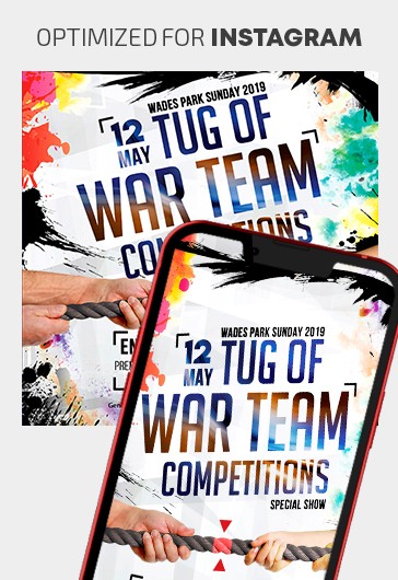 White Watercolor Tug of War Team Competitions Premium Social Media ...