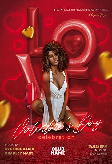 Flyer del Día de San Valentín - Club
