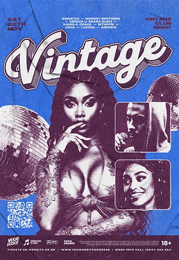 Vintage Club Night Flyer