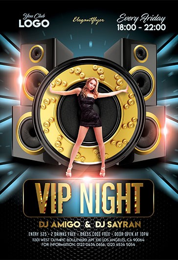 Blue Luxury VIP Night Premium Flyer Template PSD | by Elegantflyer