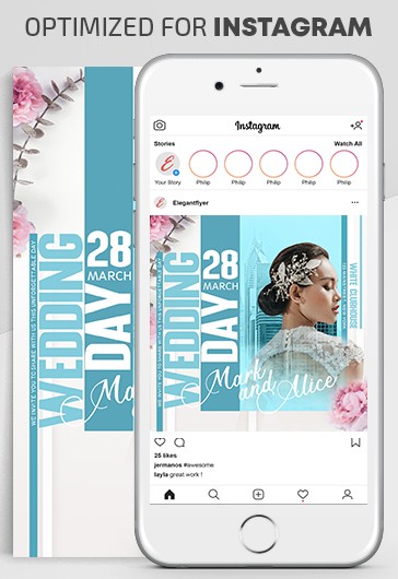 White Creative Wedding Day Free Social Media Template PSD | by Elegantflyer