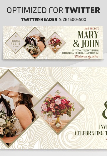 Wedding - Free Twitter Header PSD Template - 10029271 | by ElegantFlyer
