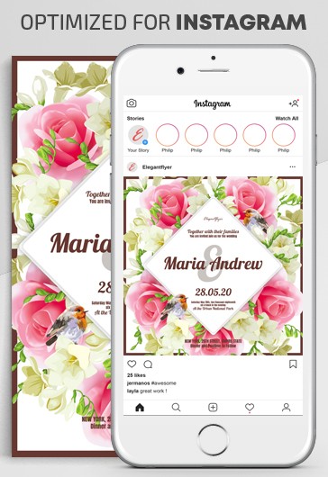 婚禮邀請 Instagram - Instagram模板