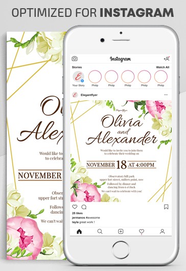 Wedding Invitation - Instagram Stories Template in PSD + Post Templates ...