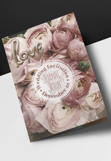 Convite de casamento em formato de brochura