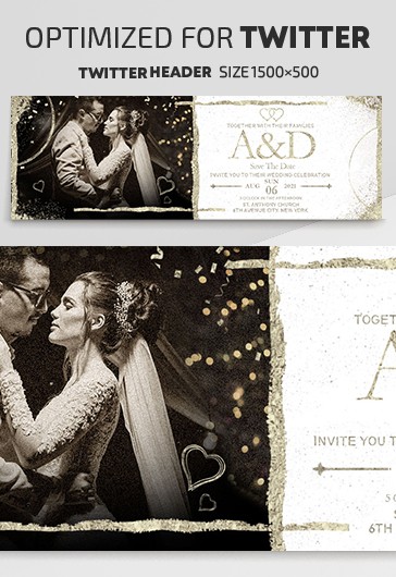 Wedding - Twitter Header PSD Template - 10030456 | by ElegantFlyer