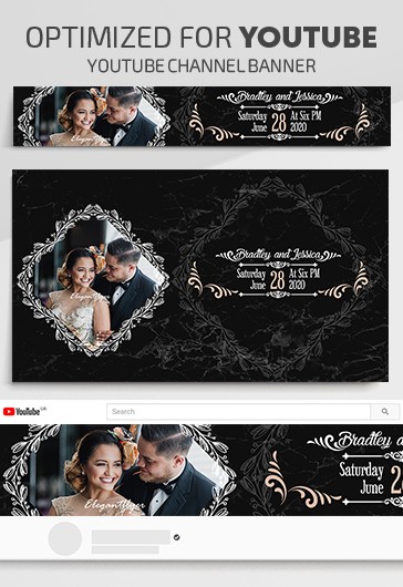 Black Luxury Wedding Youtube Premium Social Media Template PSD | by ...