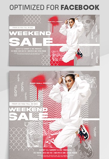 Brown Grunge Weekend Sale Facebook Premium Social Media Template PSD ...