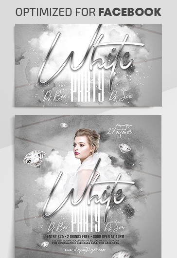 White Party - Facebook Cover Template in PSD + Post + Event cover ...