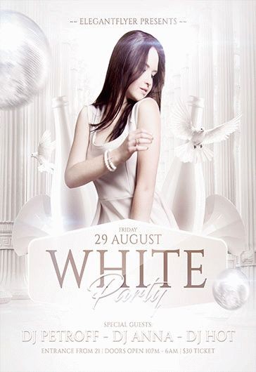 Bohemian White Party Flyer