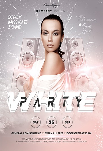 White Exclusive White Party Premium Flyer Template PSD | by Elegantflyer