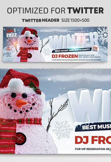 Winter Party Twitter - Twitter Templates