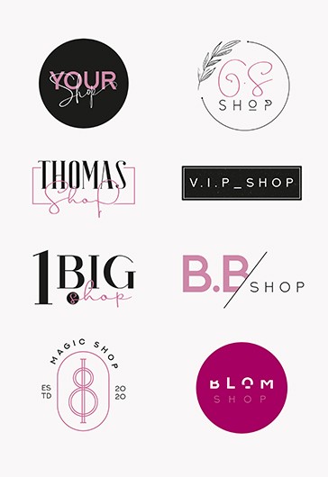 Woman Shop Set Logo - Business