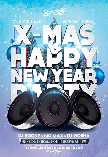 X-Mas & Happy New Year Flyer