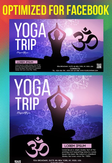 Purple Creative Yoga Trip Facebook Free Social Media Template PSD | by ...